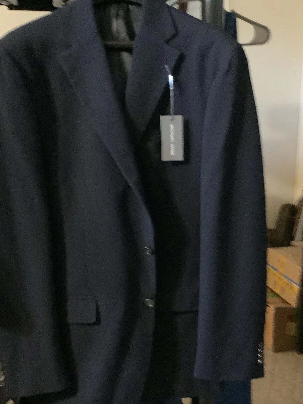 Michael Kors Men's Dark Navy Two-Button Suit‎ Jacket, 42L,new